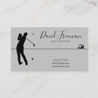 Simple Swing Silhouette Grey Golf Instructor