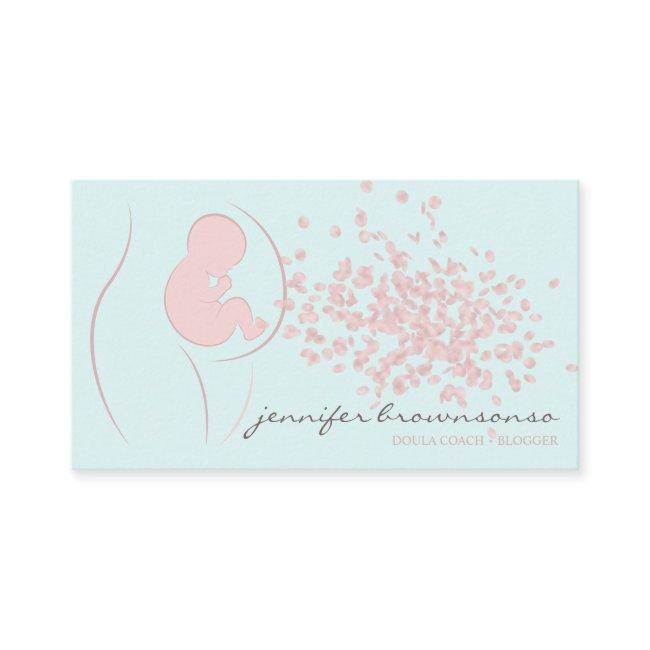 Simple Teal Doula Birth Coach Pregnant