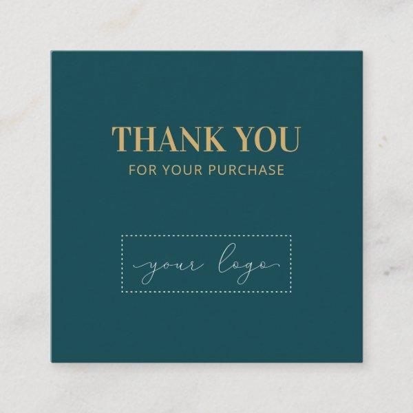 Simple Teal Green & Gold Thank you