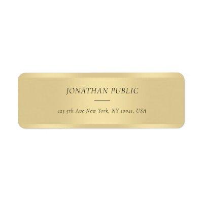 Simple Template Gold Modern Cursive Text Font Label