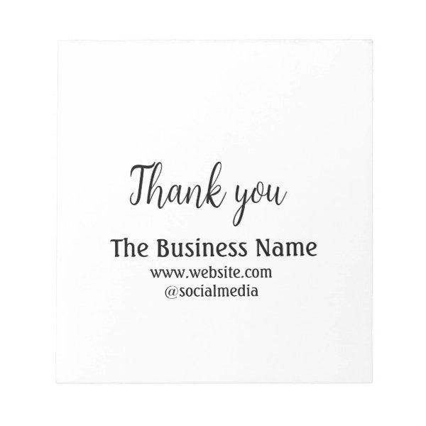 Simple thank you add business name details text  t notepad