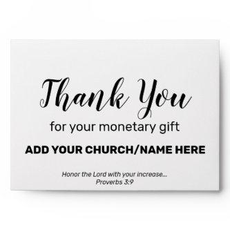 Simple THANK YOU Monetary Gift Cash Envelope