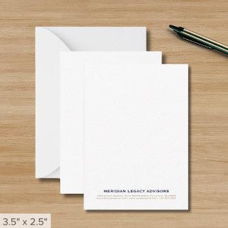 Simple Typographic Business Note Card