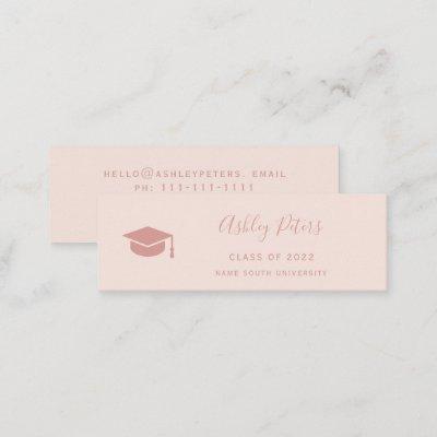 Simple typography pastel blush pink graduation  mini