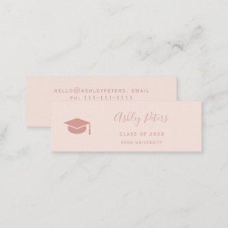 Simple typography pastel blush pink graduation  mini