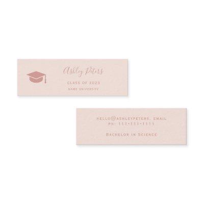 Simple typography pastel blush pink graduation  mini