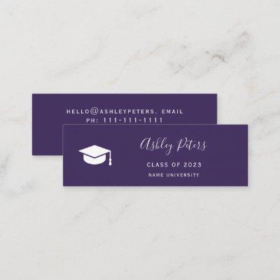 Simple typography purple white cap graduation mini
