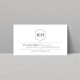 Simple Vintage Monogram Logo in Gray/Red