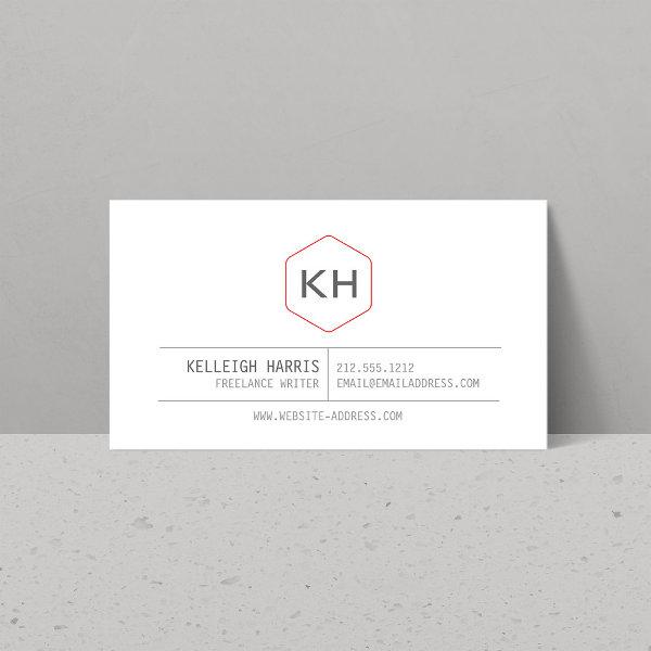 Simple Vintage Monogram Logo in Gray/Red