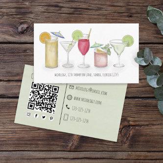 Simple Watercolor Cocktails Drinks Whimsical Fun