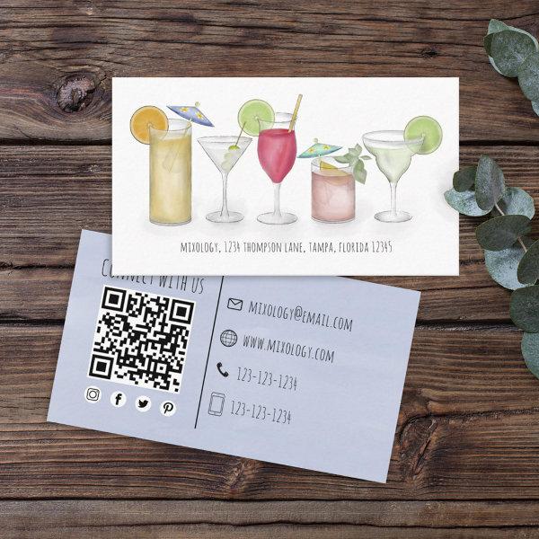 Simple Watercolor Cocktails Drinks Whimsical Fun I