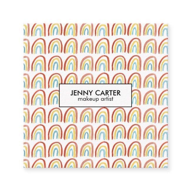 Simple Watercolor Rainbows Pattern Cool Square