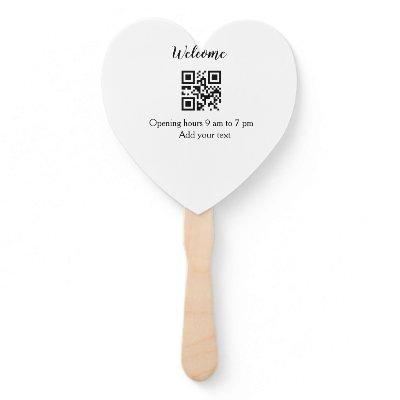 Simple welcome opening welcome barcode QR add name Hand Fan