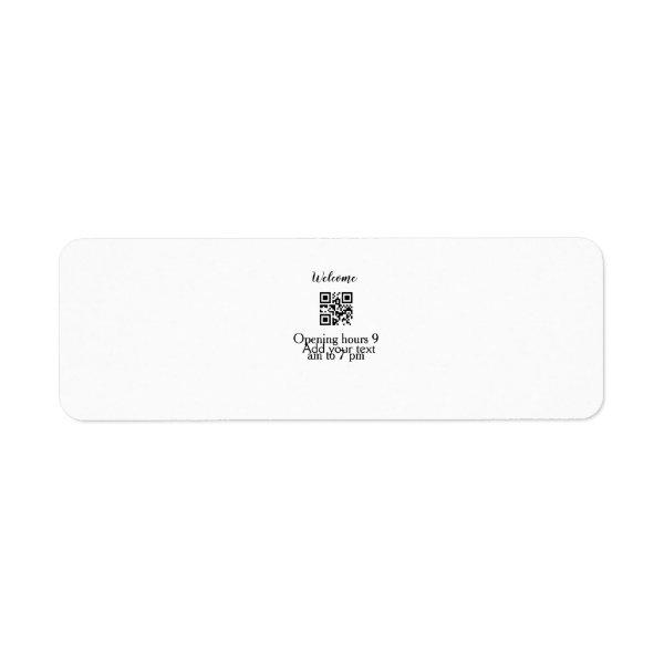 Simple welcome opening welcome barcode QR add name Label