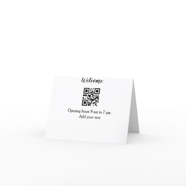 Simple welcome opening welcome barcode QR add name Thank You Card