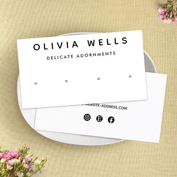 Simple White 4 Hole Stud Earring Display