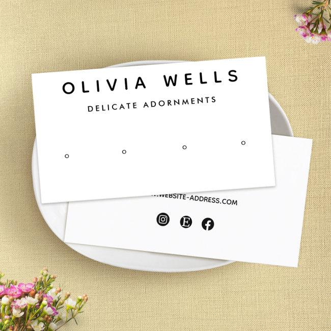 Simple White 4 Hole Stud Earring Display