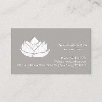 Simple White and Grey Lotus Flower