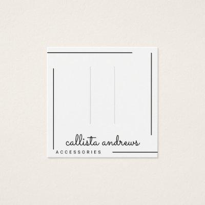Simple White Black Border Script Hair Clip Display