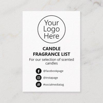 Simple White Candle Scent List Logo