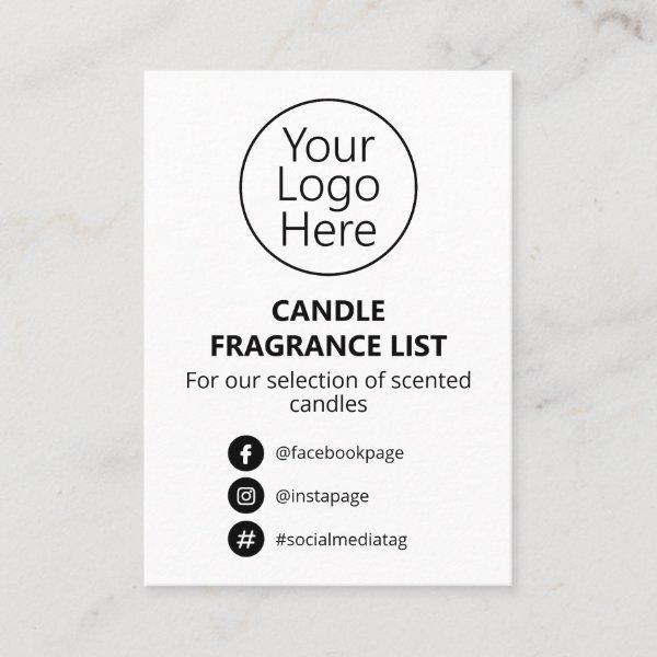 Simple White Candle Scent List Logo
