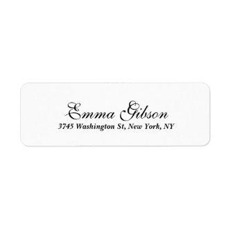 Simple White Classical Professional Elegant Script Label