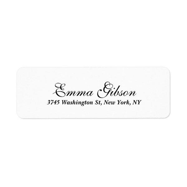 Simple White Classical Professional Elegant Script Label