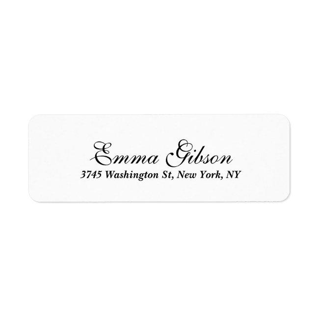 Simple White Classical Professional Elegant Script Label