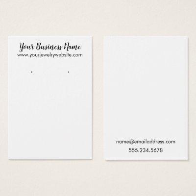 Simple White Earring Holder Display Cards