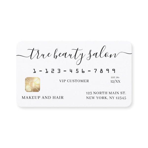 Simple White Gold Signature Script Credit Card