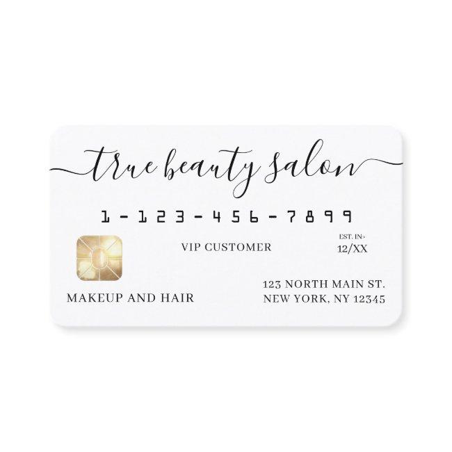 Simple White Gold Signature Script Credit Card