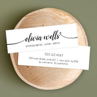 Simple White  Handwritten Script Calligraphy Mini