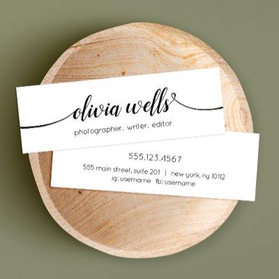 Simple White  Handwritten Script Calligraphy Mini