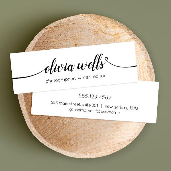 Simple White  Handwritten Script Calligraphy Mini