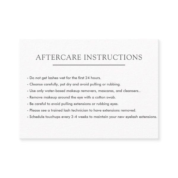 Simple white Lash Extension Microblading Aftercare