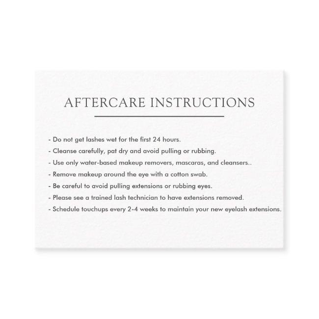 Simple white Lash Extension Microblading Aftercare