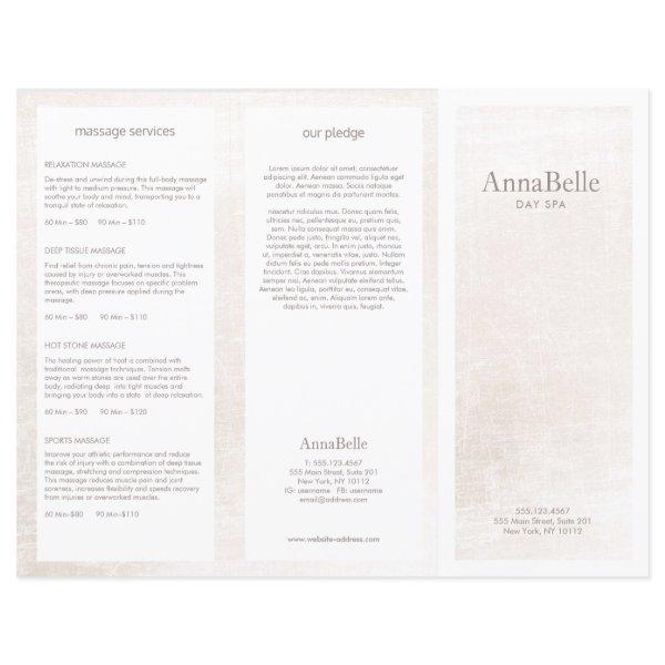 Simple White marble Salon Spa TriFold Brochure