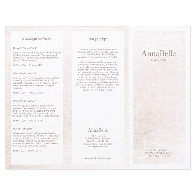 Simple White marble Salon Spa TriFold Brochure