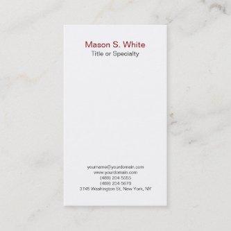 Simple white modern plain professional vertical