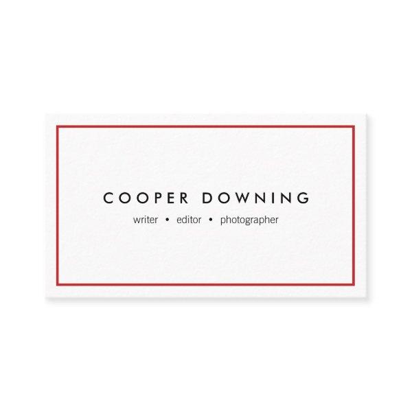 Simple White Modern Professional  with Red Border