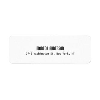 Simple White Professional Return Address Label