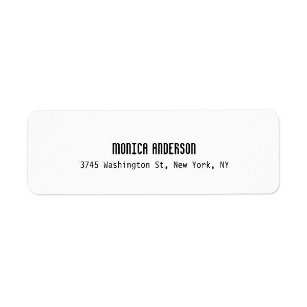 Simple White Professional Return Address Label