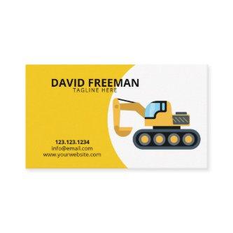 Simple Yellow and White Excavator Construction