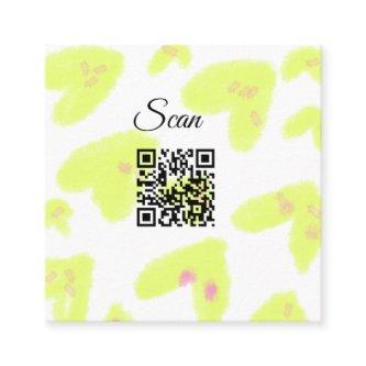 Simple yellow watercolor add Q R code scan text Th Square