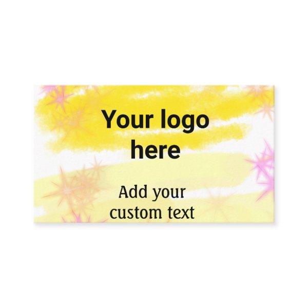 Simple yellow watercolor add your logo custom text