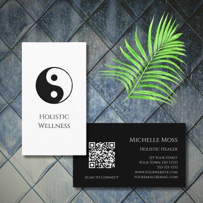 Simple Yin Yang Symbol Holistic Wellness QR code