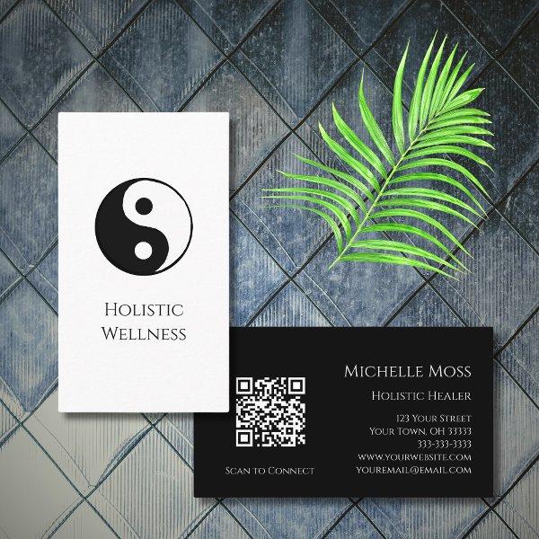 Simple Yin Yang Symbol Holistic Wellness QR code