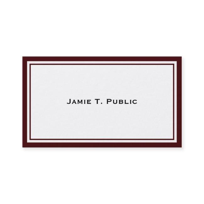 Simplicity: Wine & White Frame, White Background