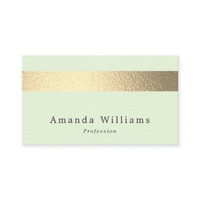 Simply Chic Gold Foil Stripe On Mint Green