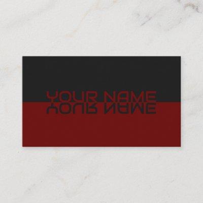 Simply elegant black and dark red reflection name